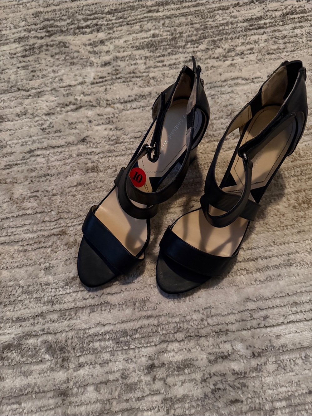 Adrienne Vittadini Black Strappy High-Heel Sandals